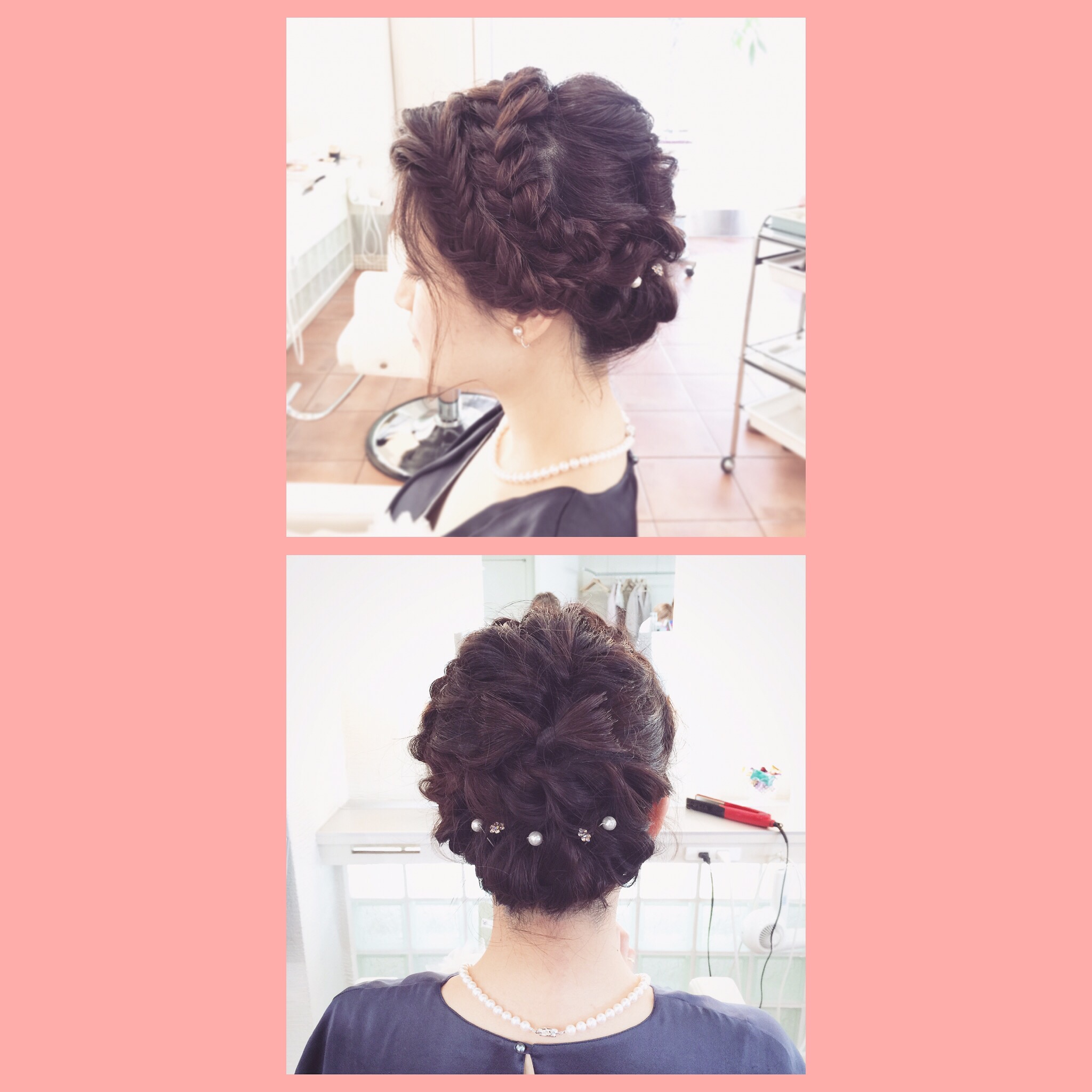 ヘアアレンジ✩女子力アップ!シニヨン風リボンアレンジ✩