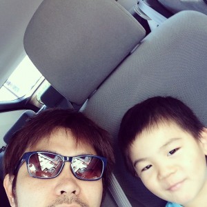 行きの車中にて！