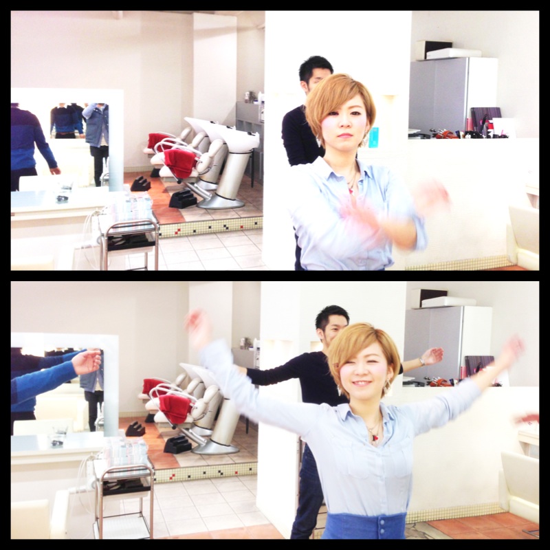 カメラを向けられただけで笑顔です♪　辰巳まなみ